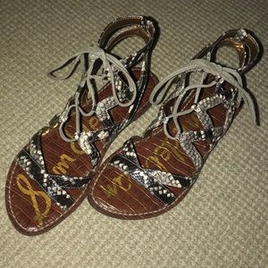 Sam Edelman Gemma Putty Snake Print Sandals